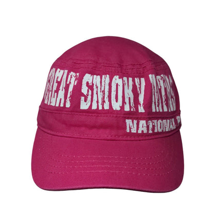 Great Smoky Mtns Strapback Cadet Army Cap Hat Pink One Size Robin Ruth