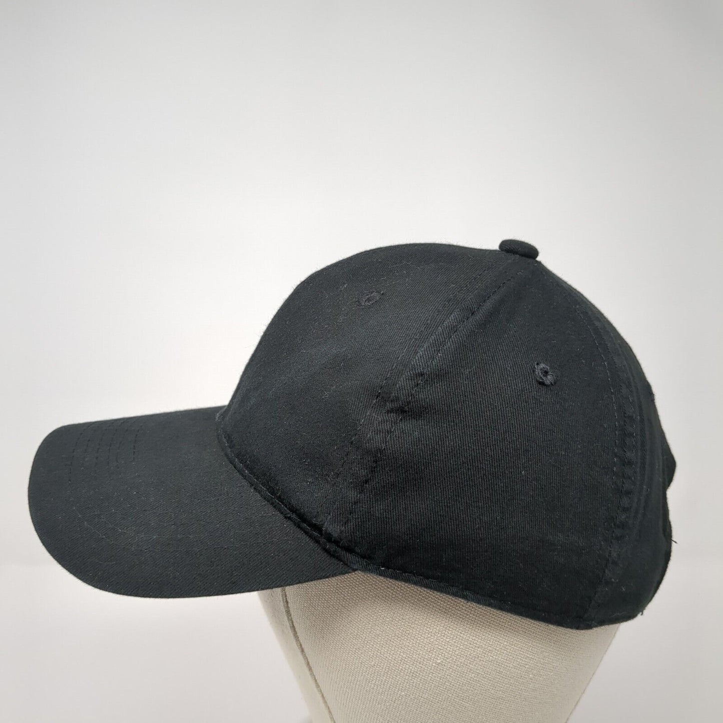 George Strapback Hat Black One Size Adjustable Vented Holes 6 Panel Blank