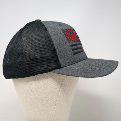 Yupoong Trucker Hat Gray Black Red One Size Mesh Snapback Flexfit 110 Quanta