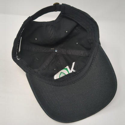 KCINOW.com Slideback Hat Black Embroidered Logo 100% Cotton Adjustable