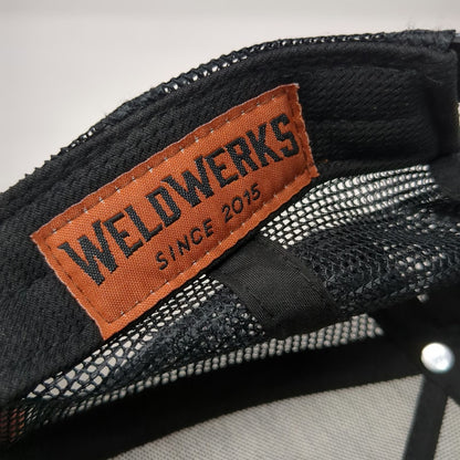 WeldWerks Brewing Trucker Hat Black One Size Mesh Back Flat Brim Snapback Patch