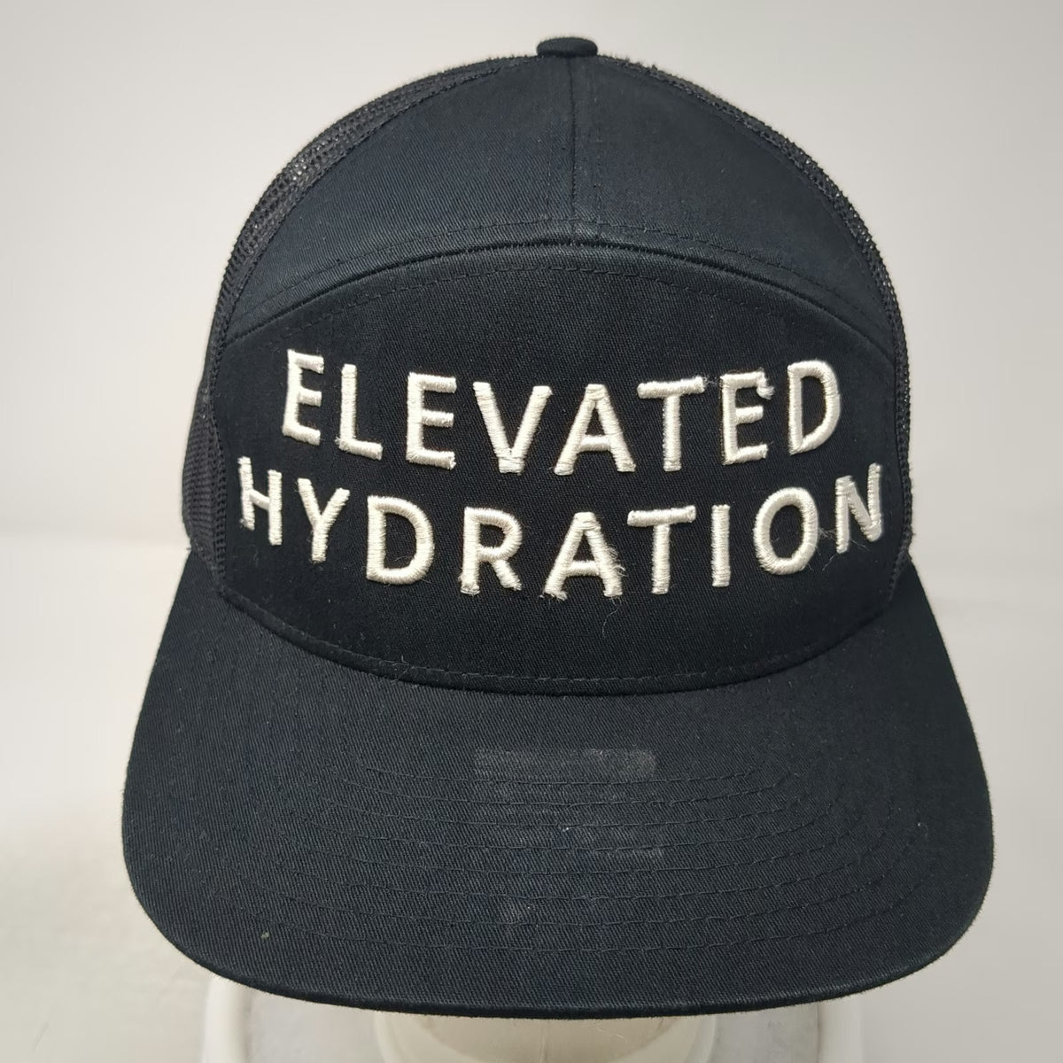 Richardson Trucker Hat Black OSFM Elevated Hydration Snapback Mesh White Drop