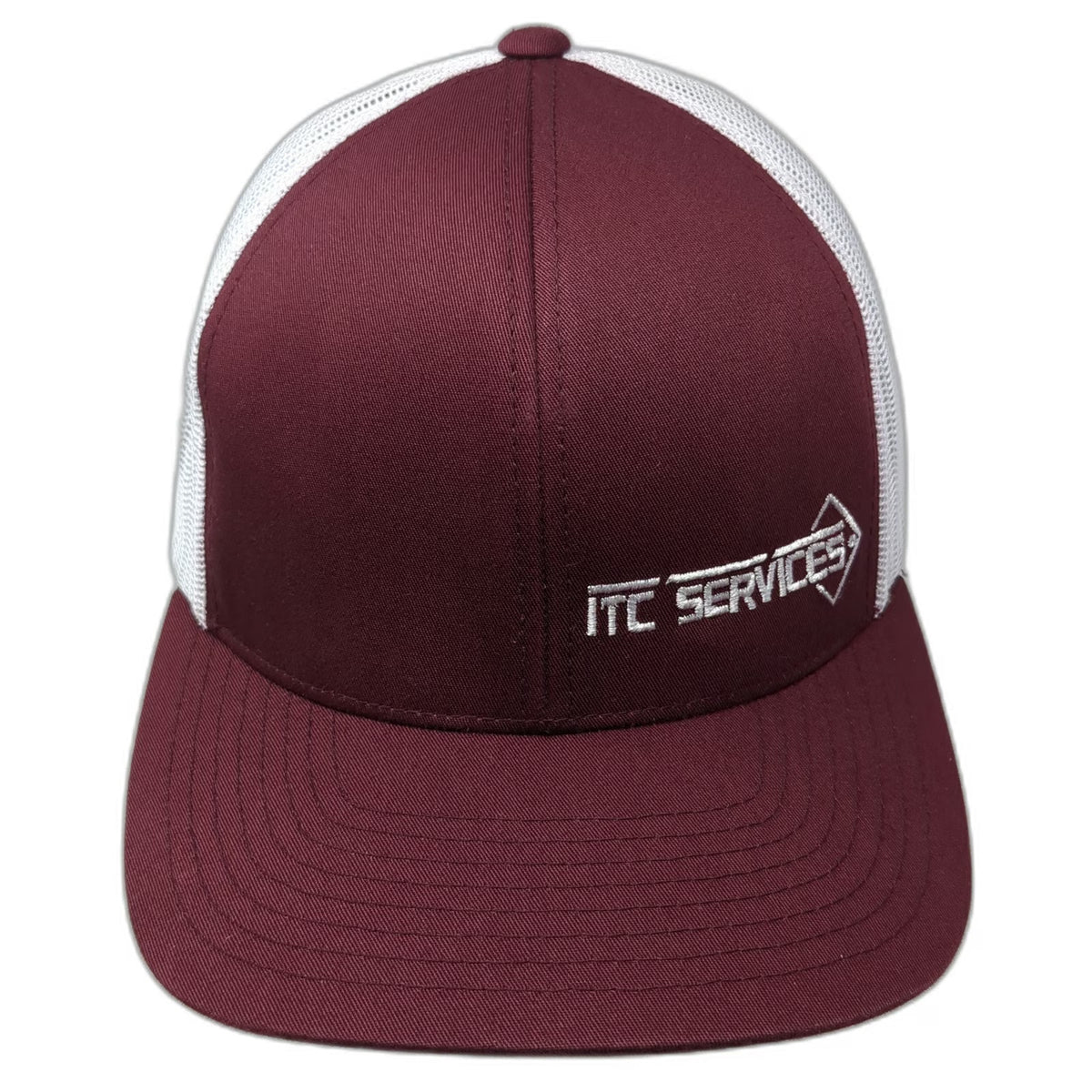 Pacific Headwear Trucker Hat Red White One Size Snapback ITC Services Mesh