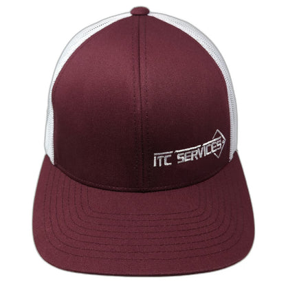 Pacific Headwear Trucker Hat Red White One Size Snapback ITC Services Mesh