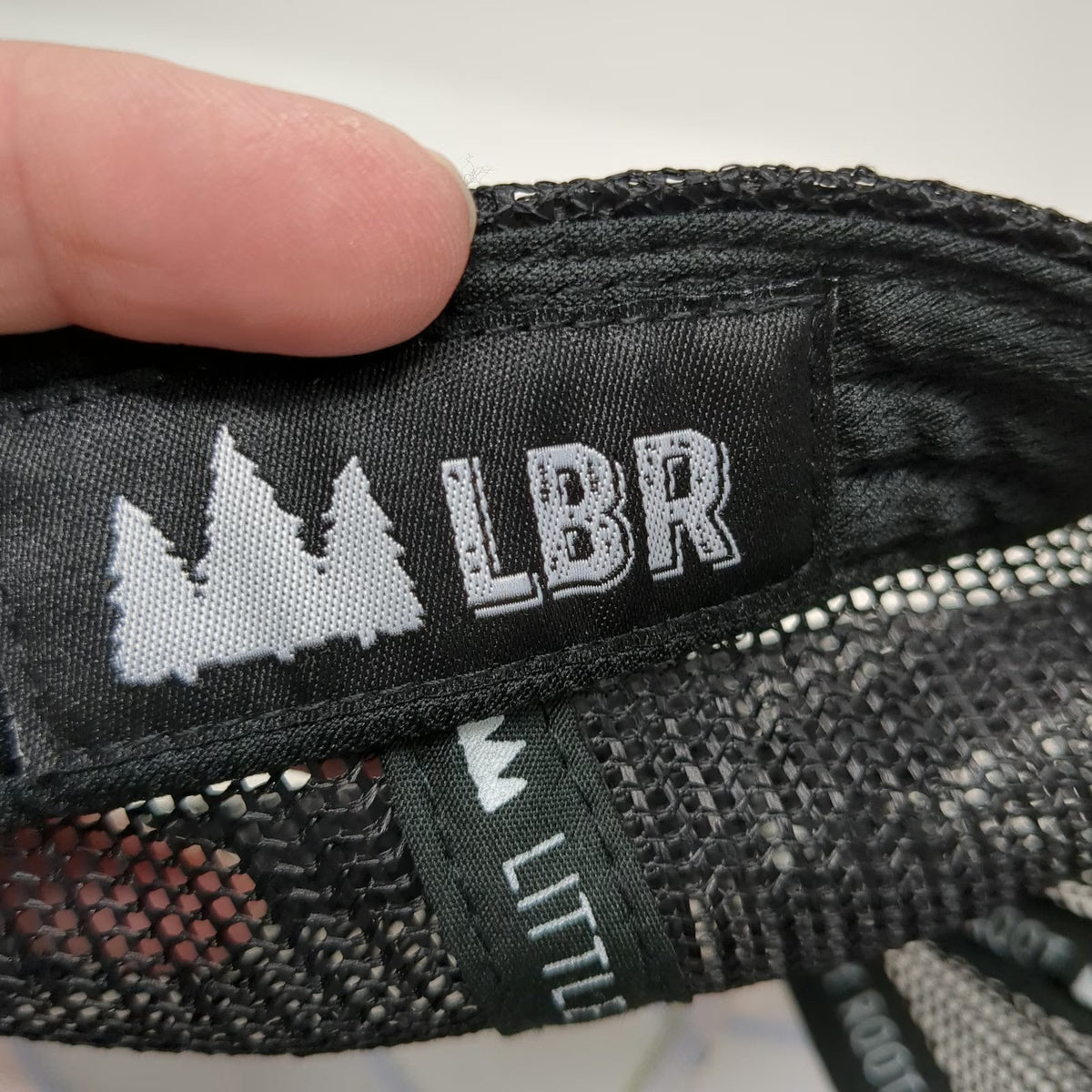 Little Bay Root Trucker Hat Black One Size Mountain Bend Patch Retro Stripes