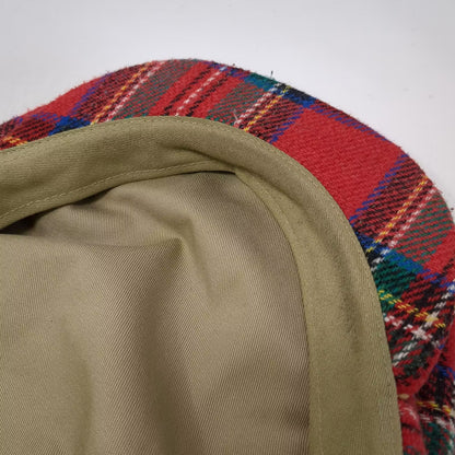 Country Gentleman Flat Cap Red Tartan Plaid Wool Tweed Made USA Hat L Vintage