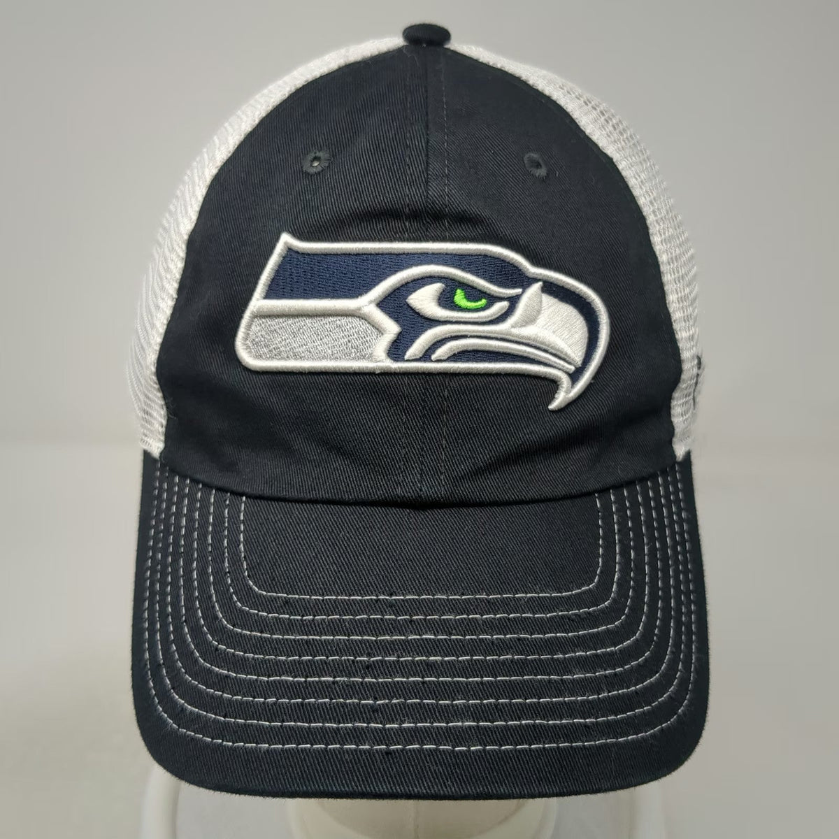 Fanatics Seattle Seahawks NFL Trucker Hat Black One Size Mesh Back Snapback Logo