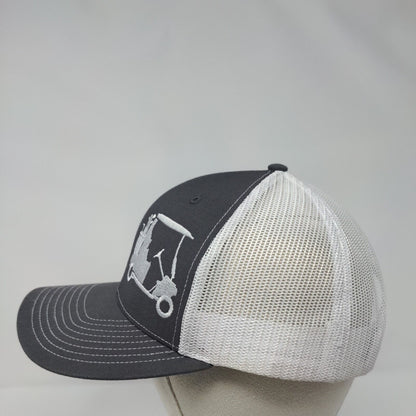 Richardson Snapback Trucker Hat Gray One Size Adjustable Embroidered Mesh Back
