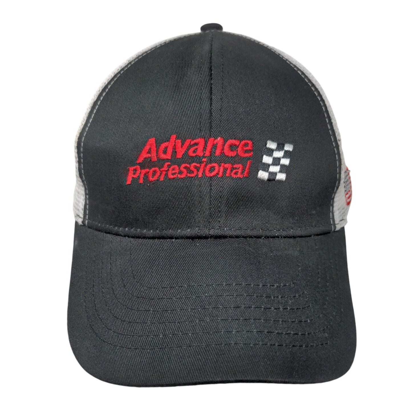 Advance Professional Strapback Trucker Hat Black OSF Embroidered Mesh Back