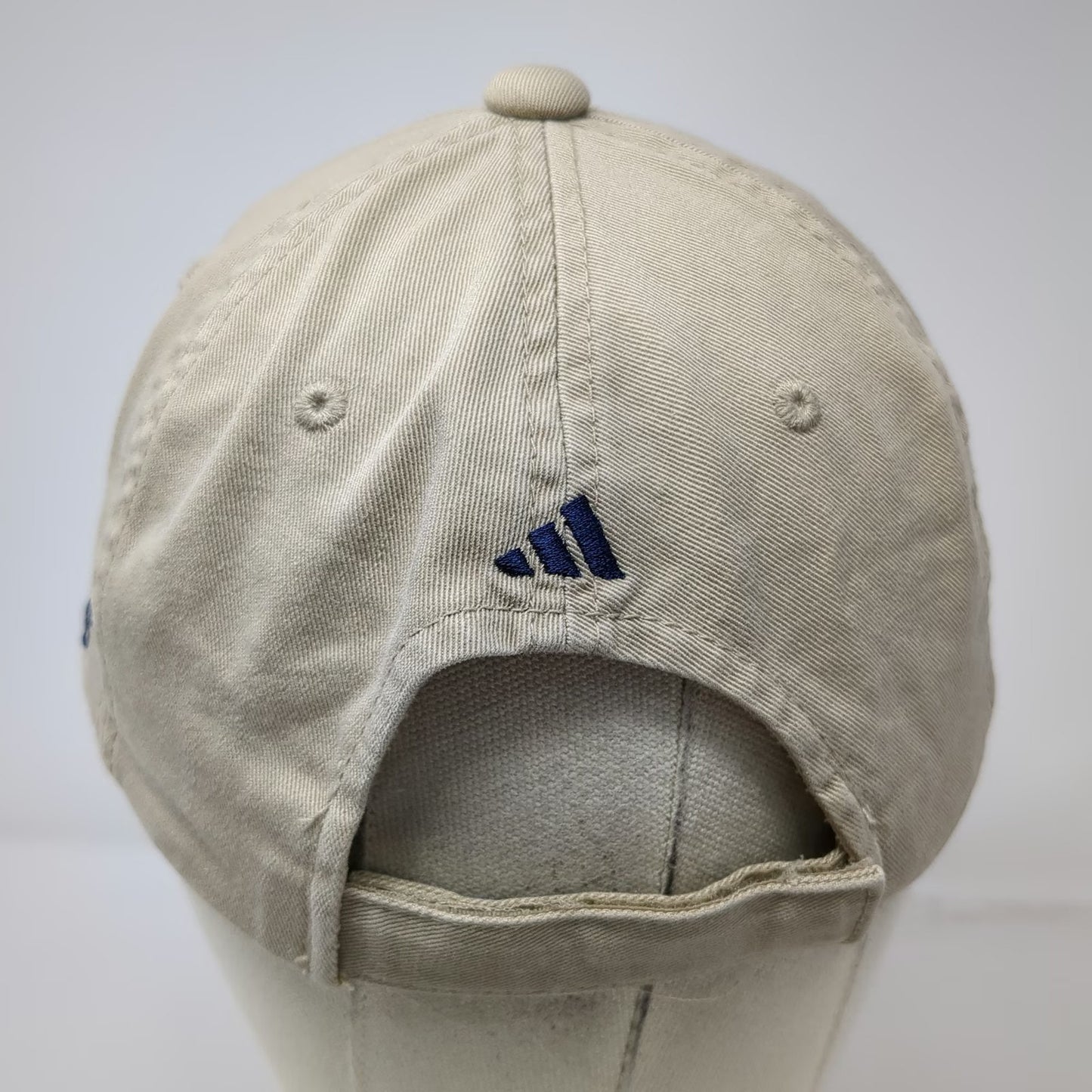 Adidas Baseball Cap Beige One Size Cotton Tonal Brim Logo Adjustable Strap Hat