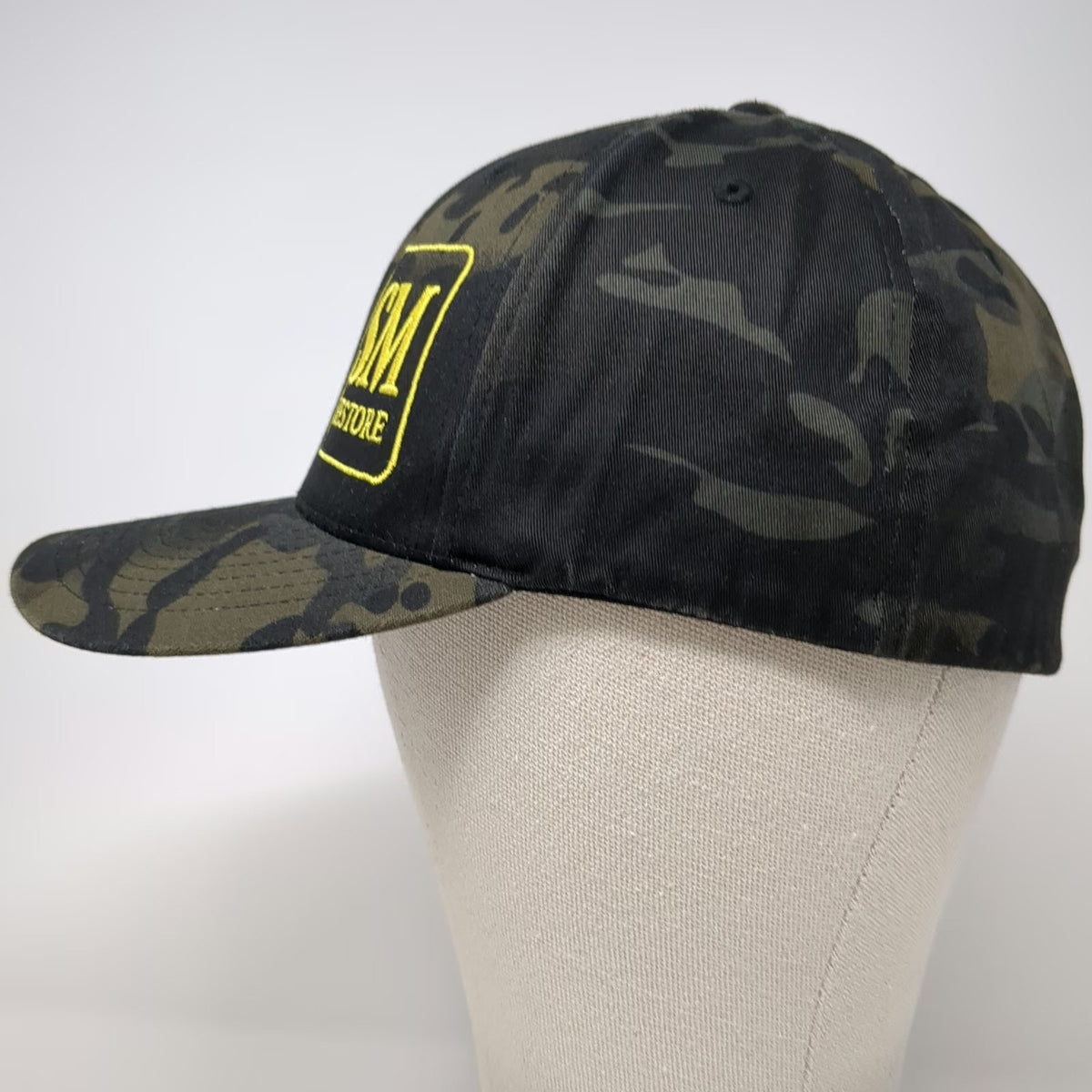 Flexfit Baseball Cap Black XL Camo SM Restore Embroidered Stretch Fit Hat