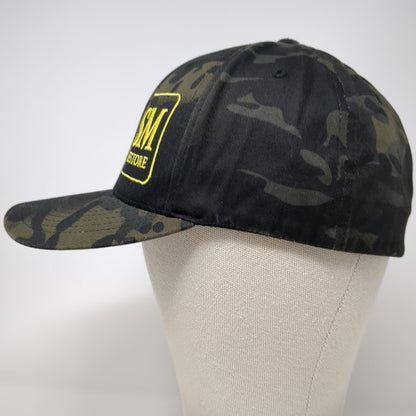 Flexfit Baseball Cap Black XL Camo SM Restore Embroidered Stretch Fit Hat