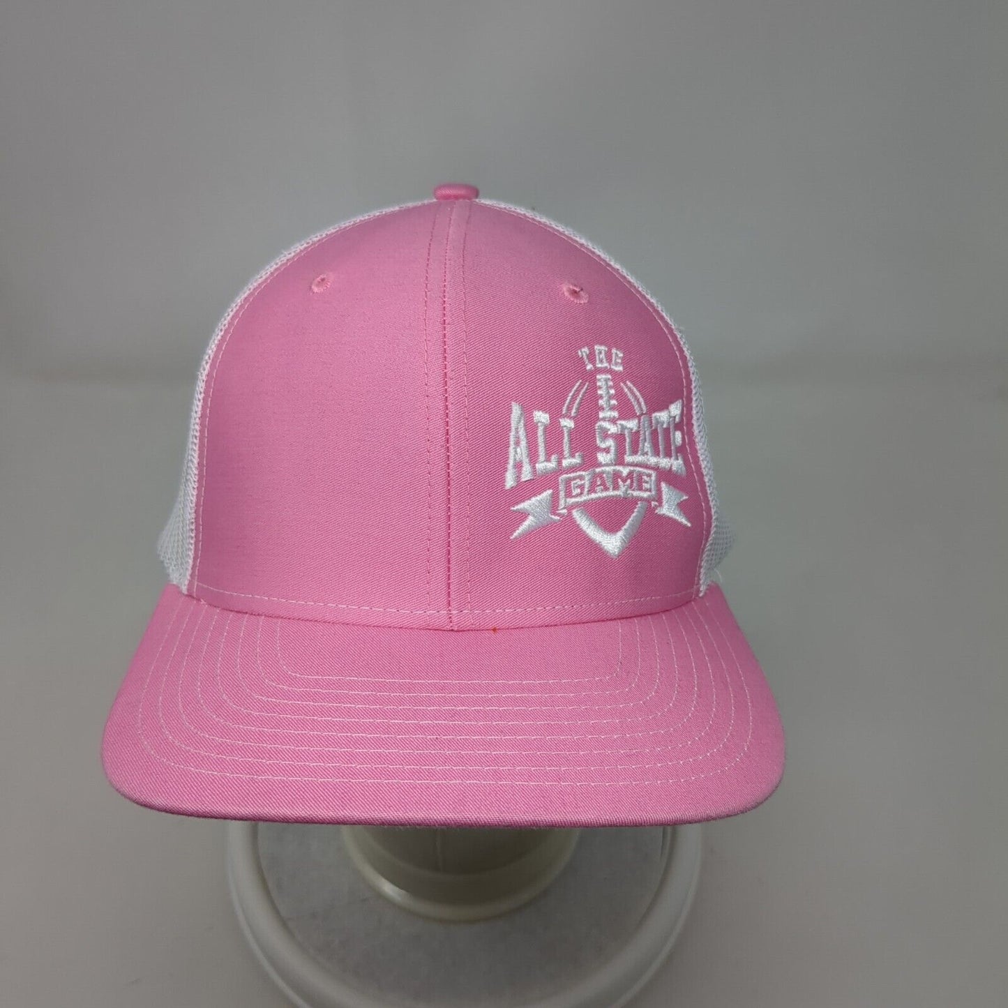 The All State Game Snapback Trucker Hat Pink OSFA Mesh Back Richardson