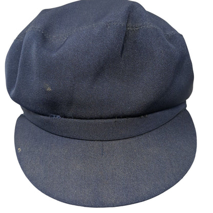 Unbranded Fitted Newsboy Pressboy Cap Hat Blue One Size Solid Blank