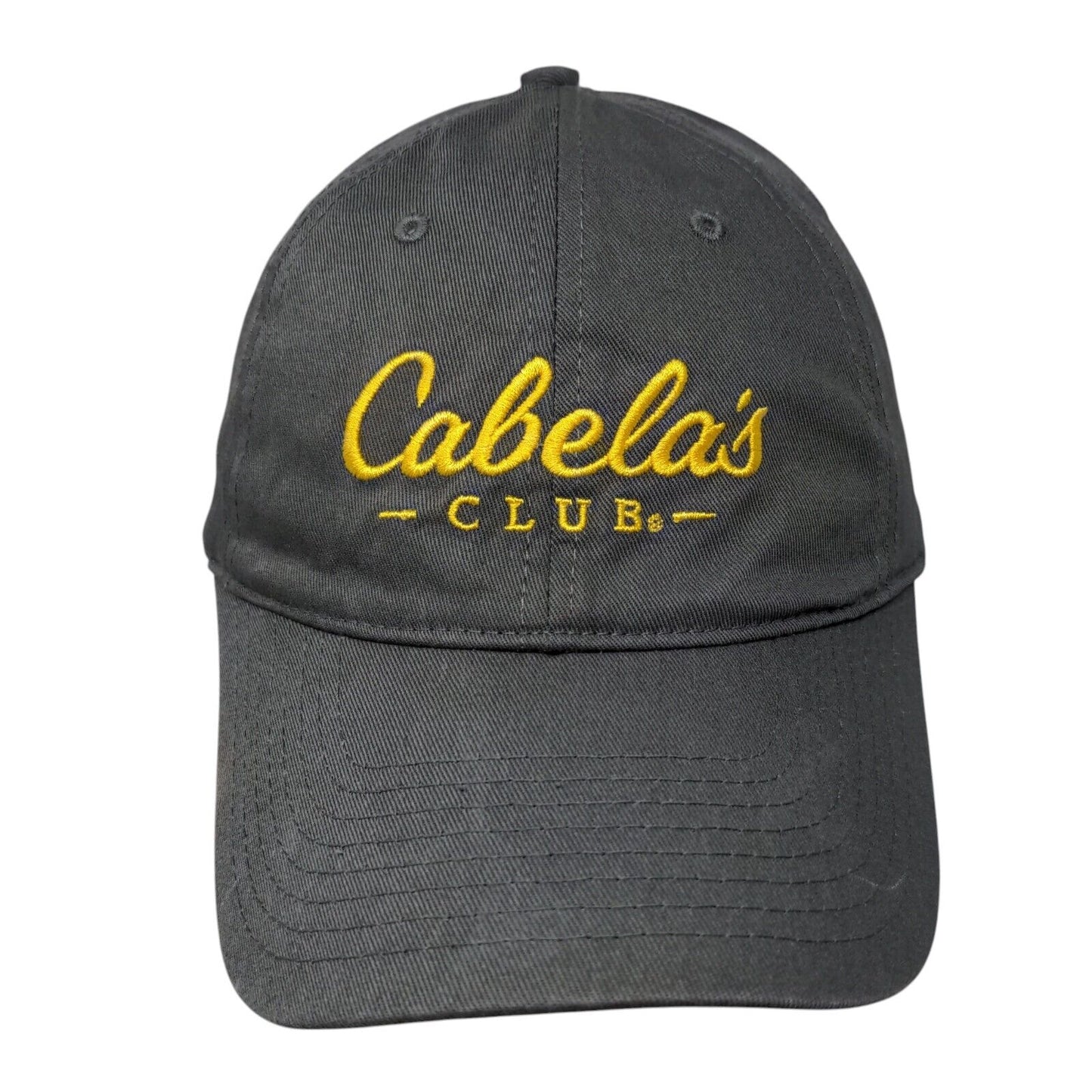 Cabela's Club Slideback Hat Gray OSFM Adjustable Embroidered Logo 6 Panel