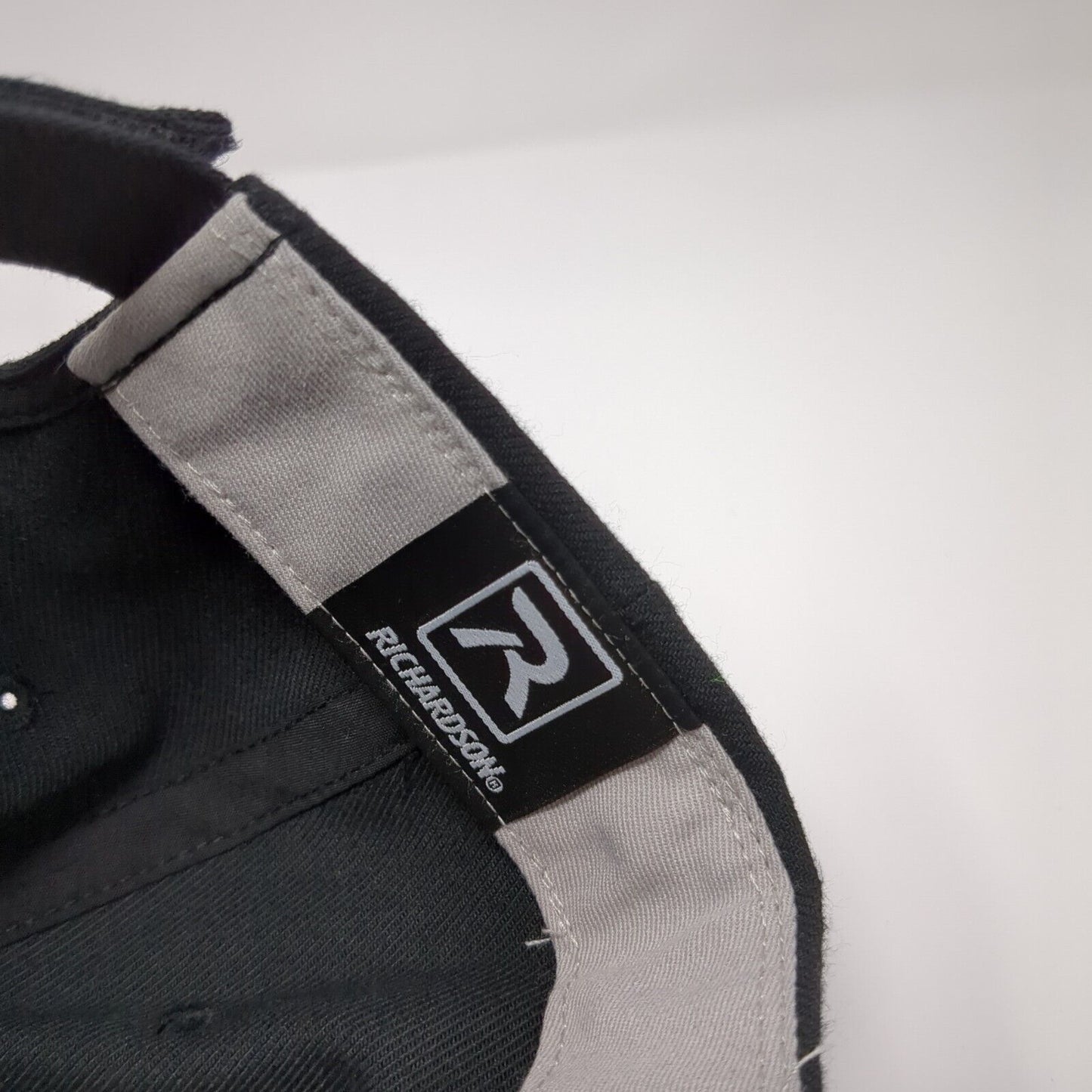 SB Strapback Hat Black M-L Adjustable Embroidered Richardson Pro 514
