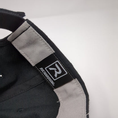 SB Strapback Hat Black M-L Adjustable Embroidered Richardson Pro 514