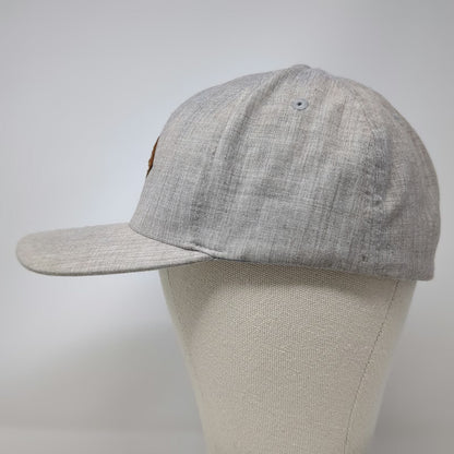 TravisMathew Baseball Cap Beige XL Flexfit Leather Patch Sun Graphic Curved Hat