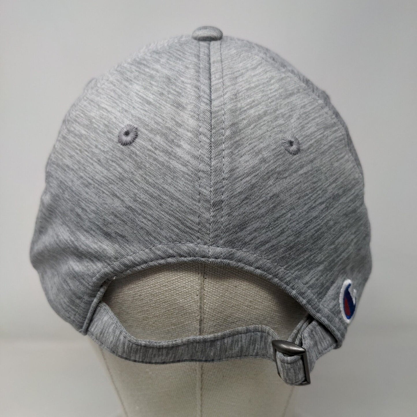 Champion Slideback Hat Gray OSFA Adjustable Embroidered Vented Holes 6 Panel