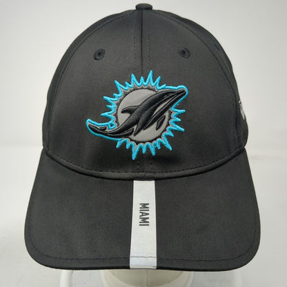 Miami Dolphins NFL New Era Black One Size Reflective Stripe 9FORTY Hat Stretch