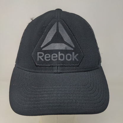 Reebok Men's Mesh Back Hat Black Embroidered Big Triangle Logo