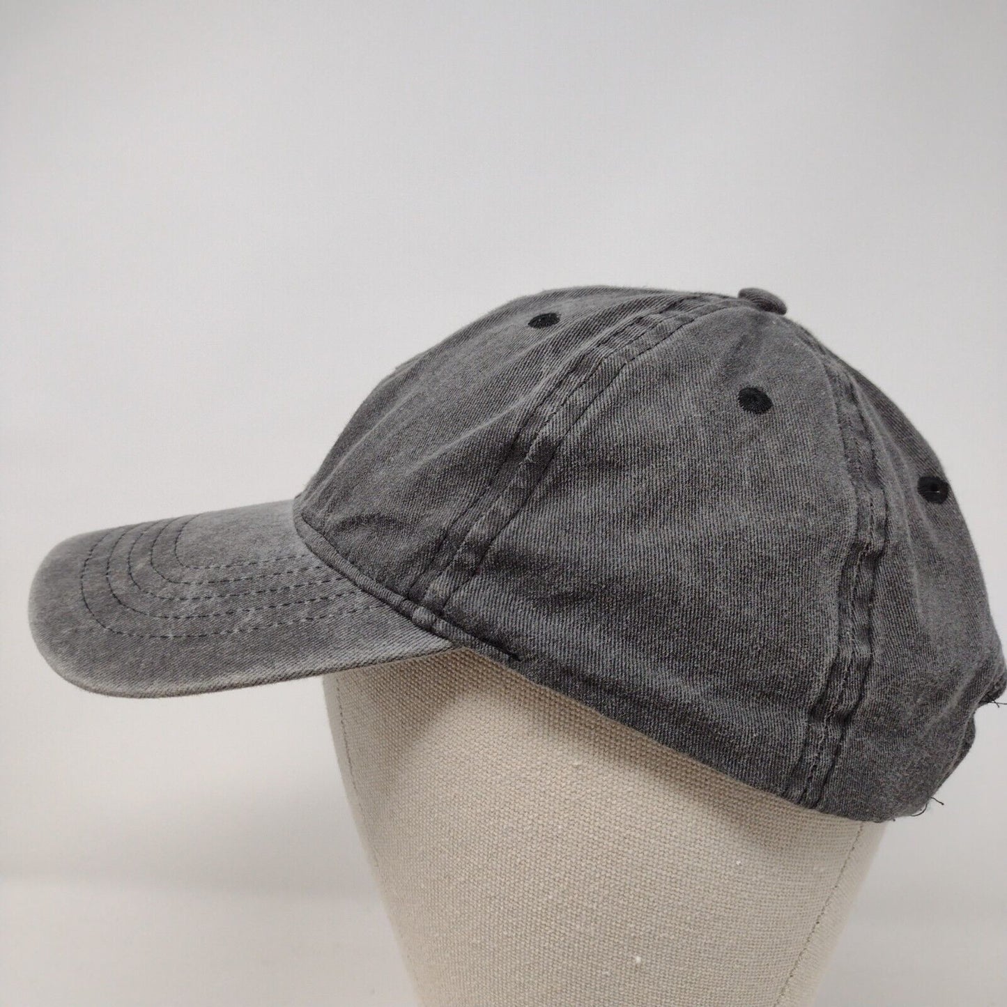 Unbranded Strapback Hat Gray OSFA Adjustable 6 Panel Blank Solid