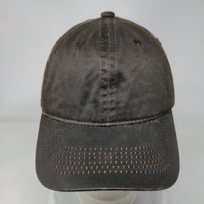 Unbranded Strapback Hat Brown One Size Adjustable Vented Holes 6 Panel Blank