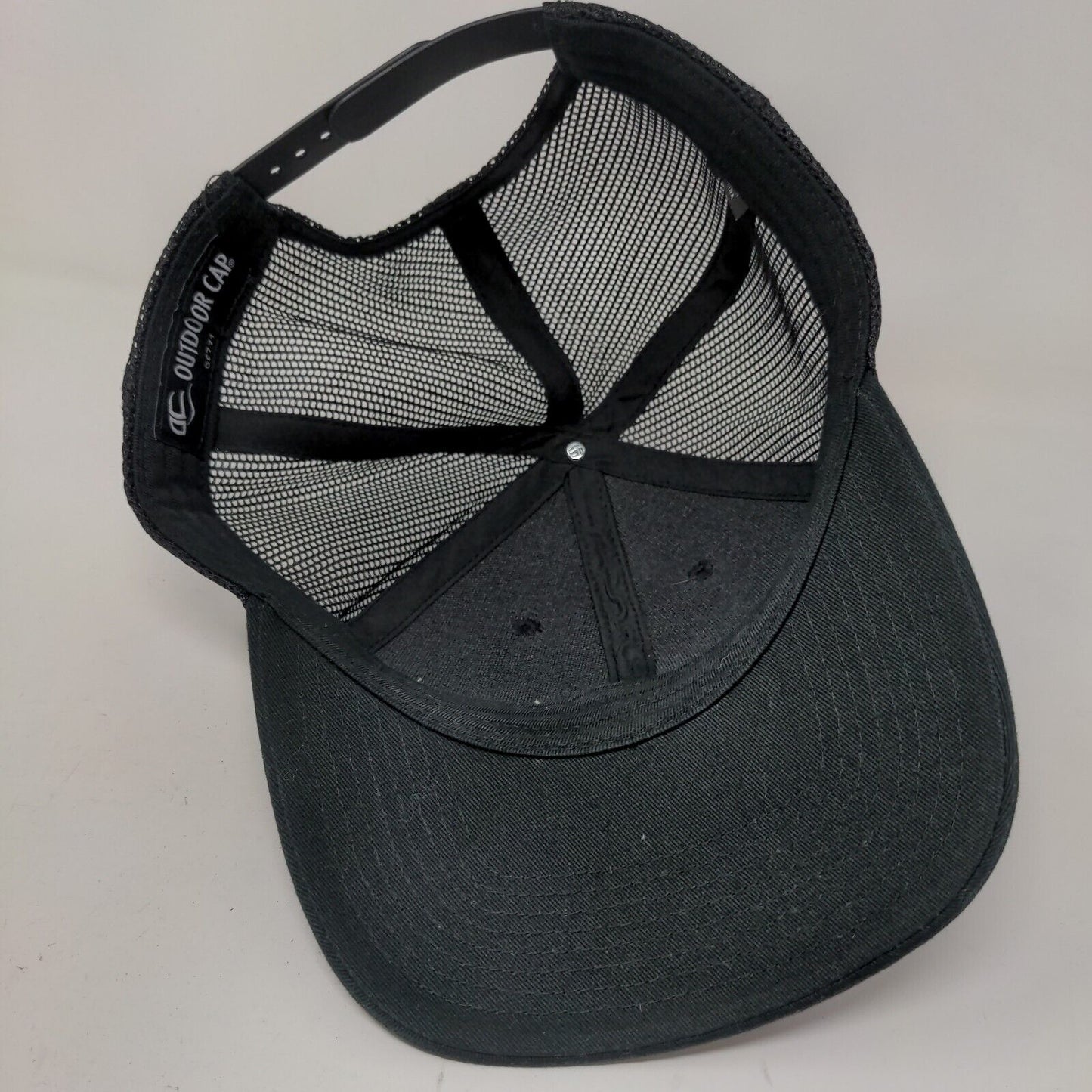 Outdoor Cap Men's Snapback Mesh Back Hat Black Adjustable Embroidered Logo