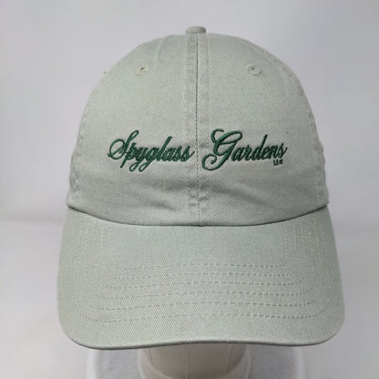 Spyglass Gardens Slideback Hat Tanish Green OSFM Embroidered 6 Panel