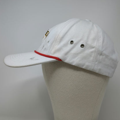 Jim Beam 5 Panel White One Size Hat Rope Slideback Organic Cotton Bourbon Logo
