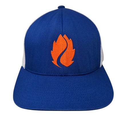 Hop Valley Brewing Co. Snapback Trucker Hat Blue One Size Mesh Back