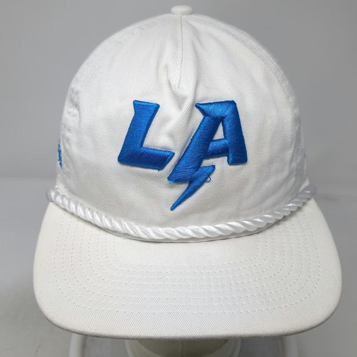 New Era NFL Los Angeles Chargers 5 Panel White One Size Snapback Blue Rope Hat