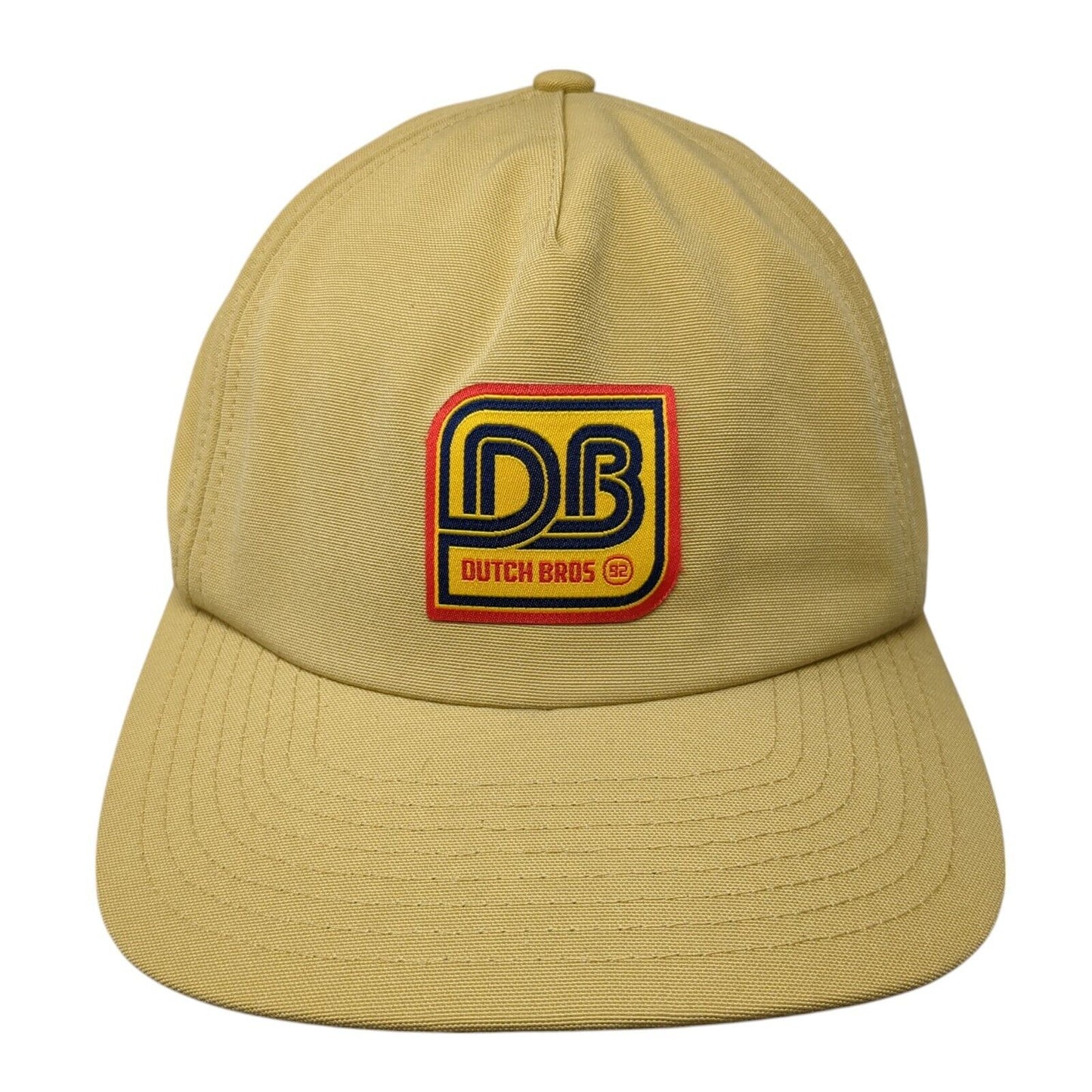 Dutch Bros Coffee Patch Snapback Hat Tan One Size Adjustable Vent Holes