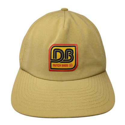 Dutch Bros Coffee Patch Snapback Hat Tan One Size Adjustable Vent Holes