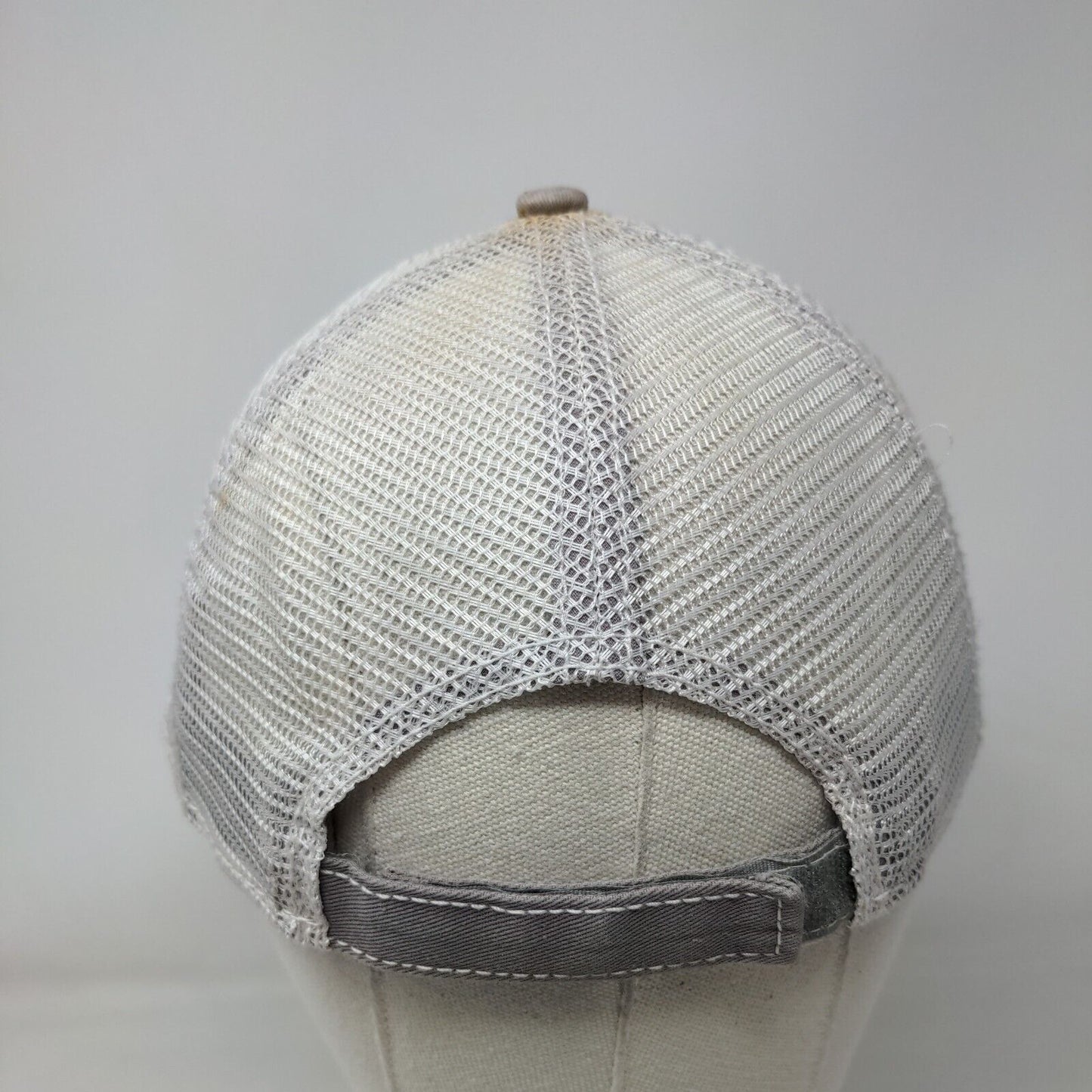 USA Flag Strapback Hat Gray One Size Adjustable Patriotic Mesh Back Polyester