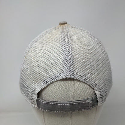 USA Flag Strapback Hat Gray One Size Adjustable Patriotic Mesh Back Polyester