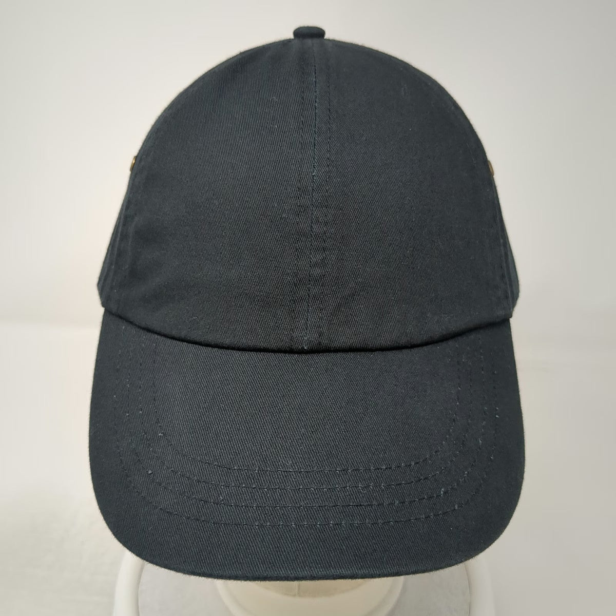 Anvil Baseball Cap Black One Size Solid Cotton Slideback Buckle Blank Hat