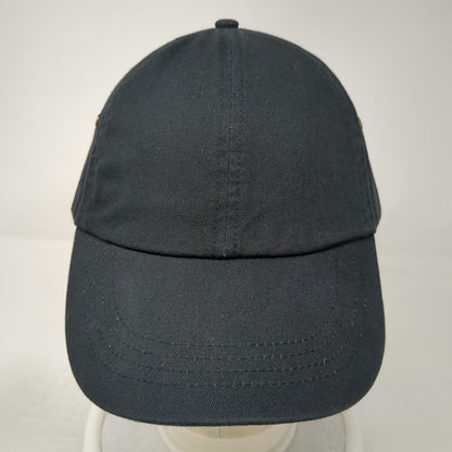 Anvil Baseball Cap Black One Size Solid Cotton Slideback Buckle Blank Hat