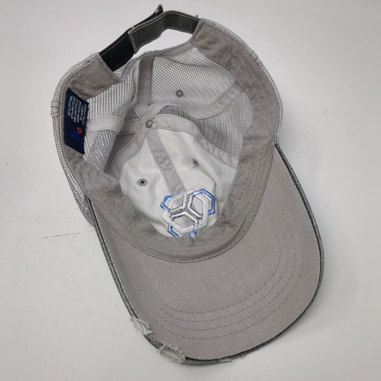 Codeworks Strapback Trucker Hat Gray One Size Adjustable Mesh Back Distressed