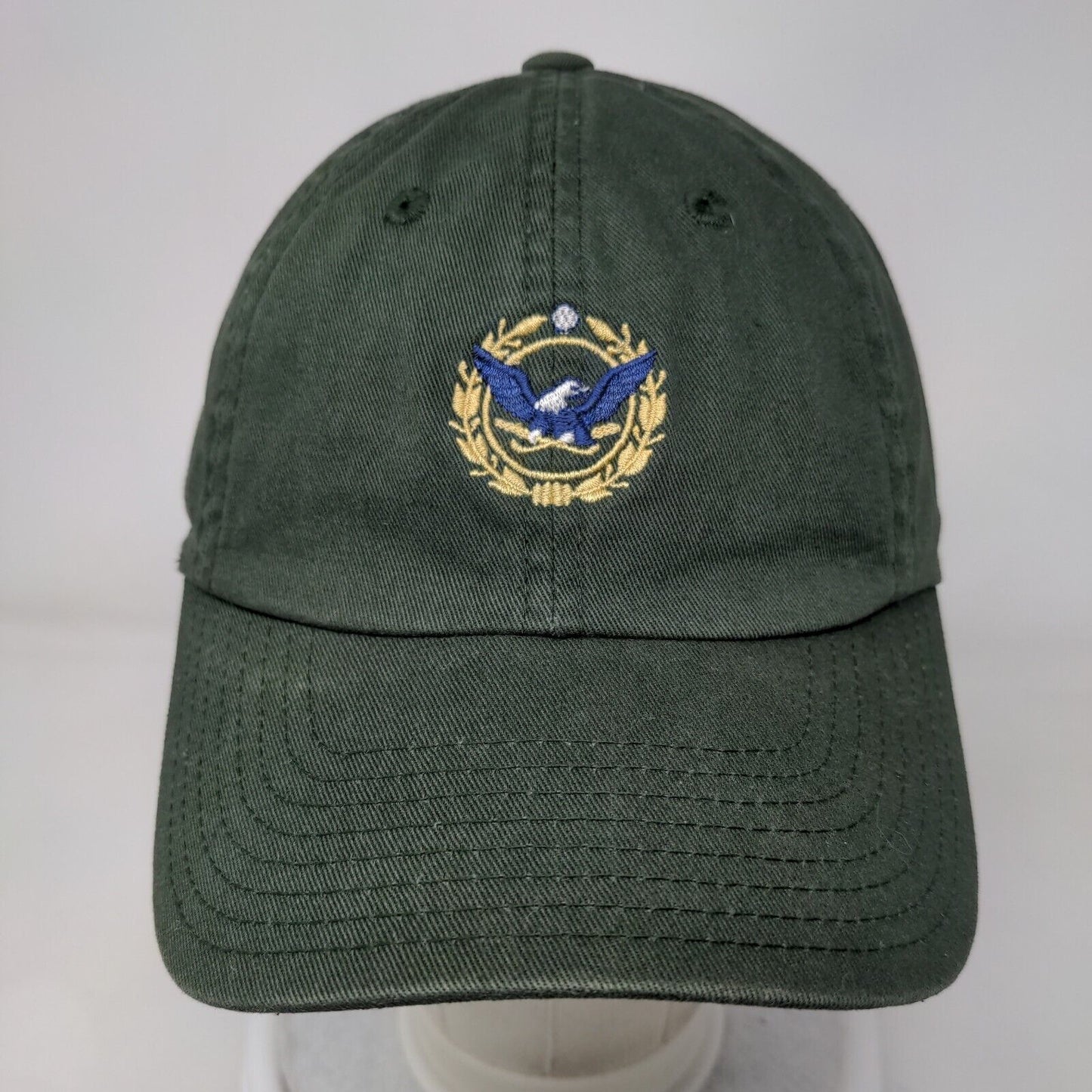 Eagle Slideback Hat Green One Size Solid Embroidered American Needle