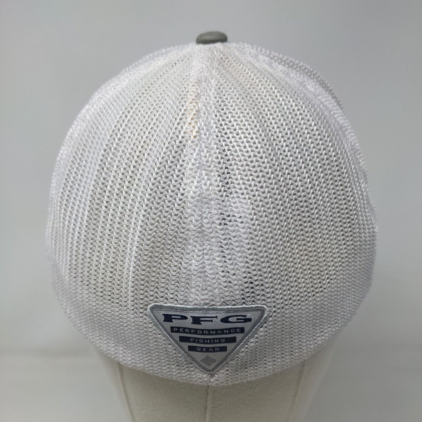 Columbia PFG Fish Flag Fitted Trucker Hat Gray L/XL Mesh Back Colorblock