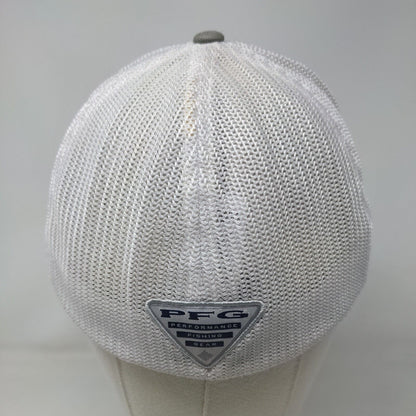 Columbia PFG Fish Flag Fitted Trucker Hat Gray L/XL Mesh Back Colorblock