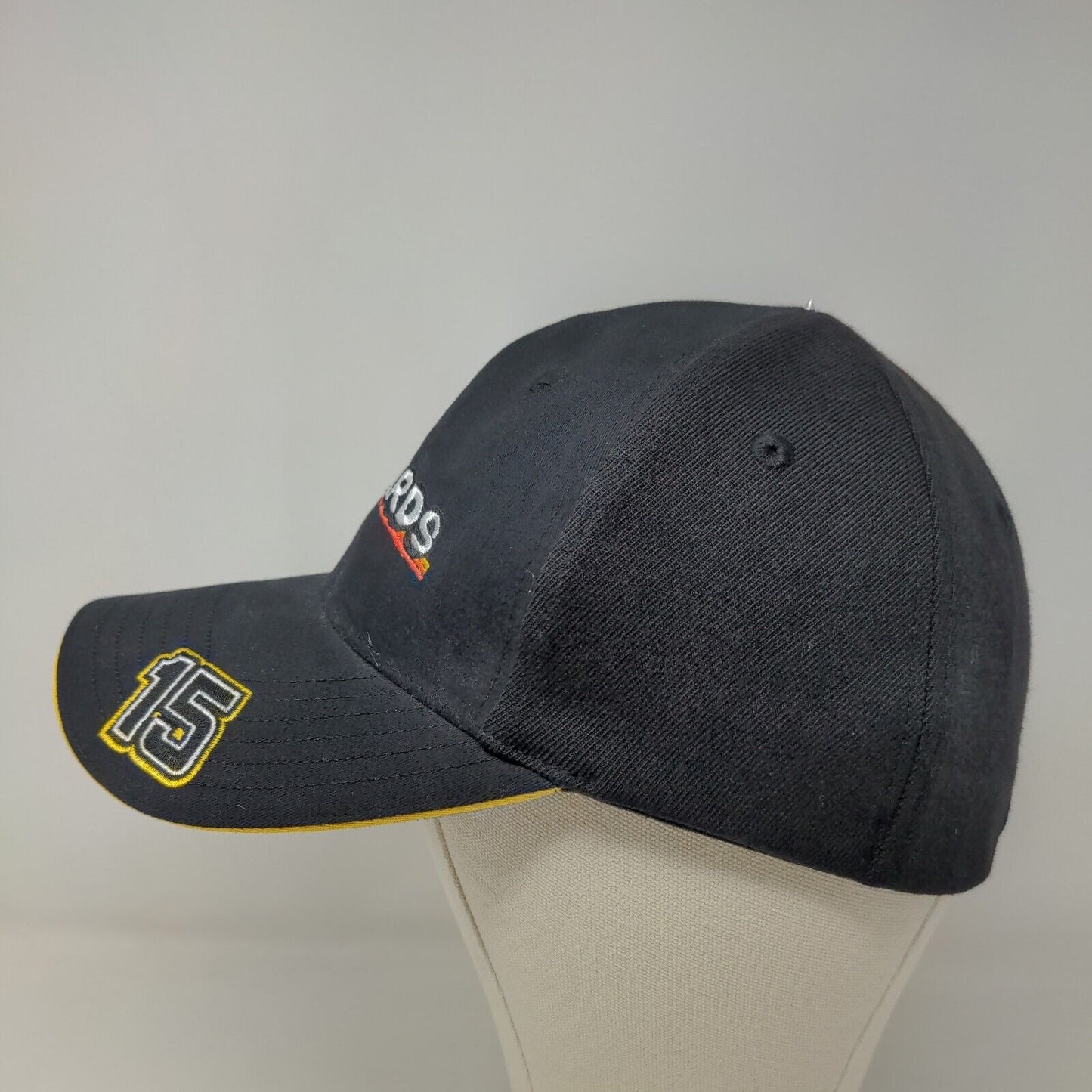 Menards Men's Fitted Hat Black Stretch Embroidered #15 Logo Acrylic Blend