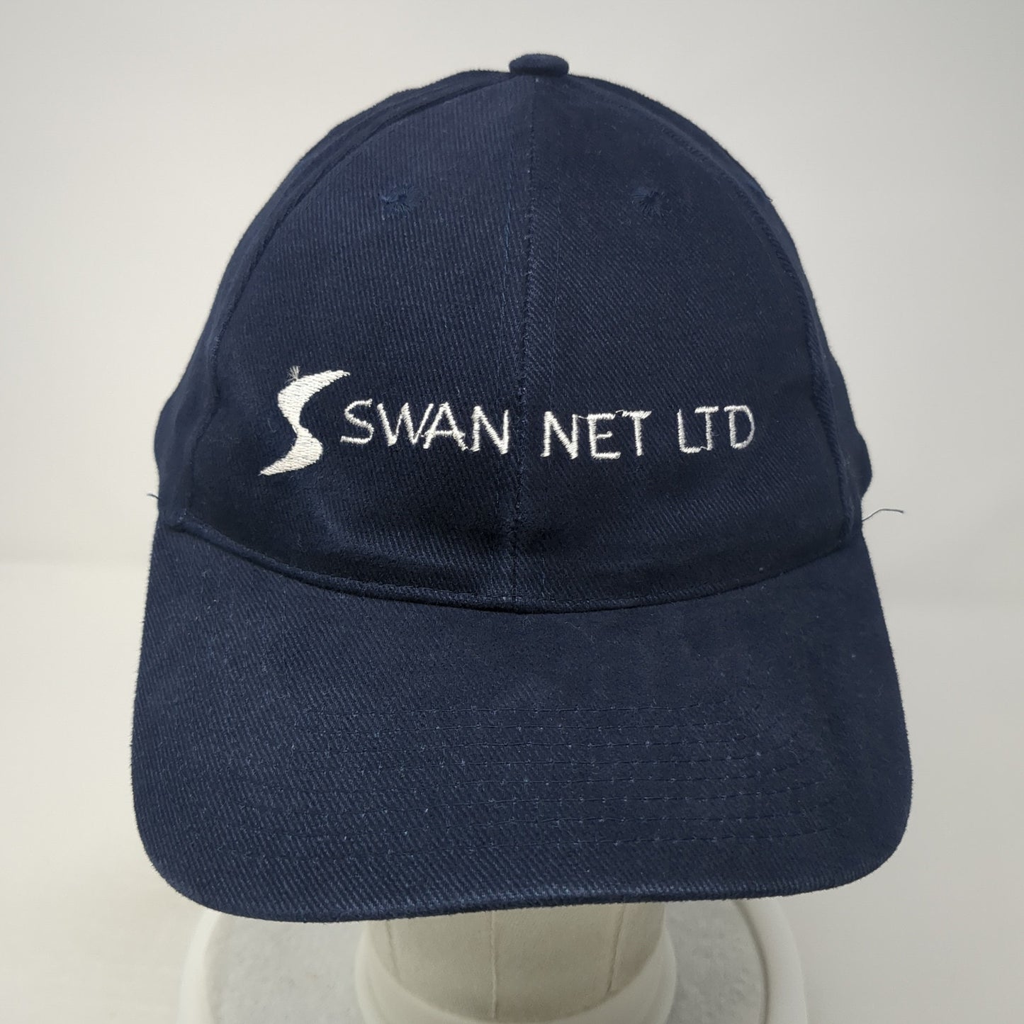 Swan Net Ltd Strapback Baseball Cap Blue One Size Adjustable Embroidered Cotton