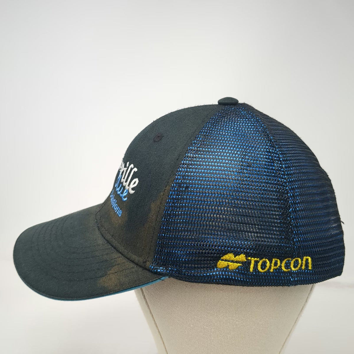 Port Authority Trucker Hat Black Blue One Size Topcon Bonneville Mesh Snapback