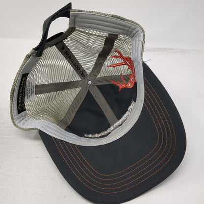 DRI-DUCK Baseball Cap Gray One Size Mesh Edward Jones Orange Antlers Hat Stitch