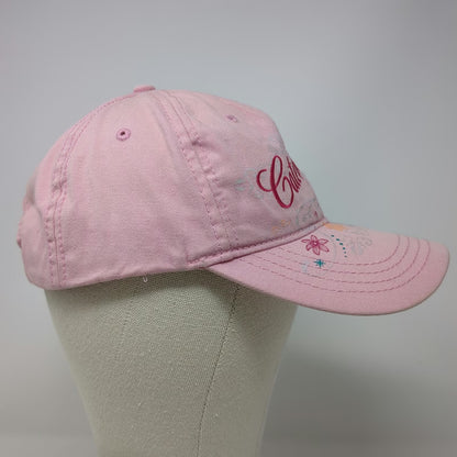 Caterpillar Baseball Cap Pink One Size Floral Embroidery Strapback Hat CAT Logo