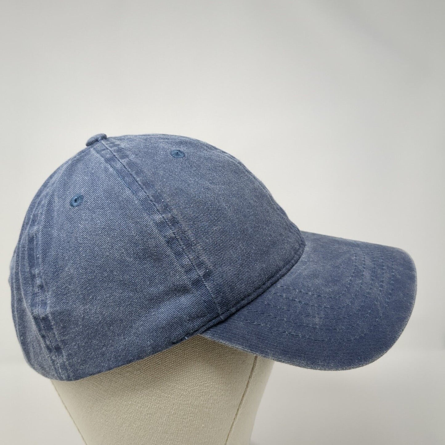 Unbranded Strapback Hat Blue One Size Adjustable Vented Holes 6 Panel Blank