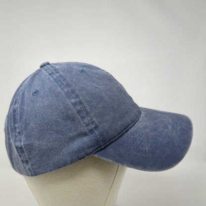 Unbranded Strapback Hat Blue One Size Adjustable Vented Holes 6 Panel Blank