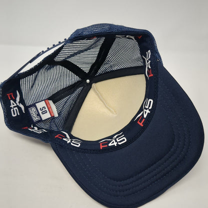 Functional 45 F45 Training Snapback Trucker Hat Blue One Size Mesh Back